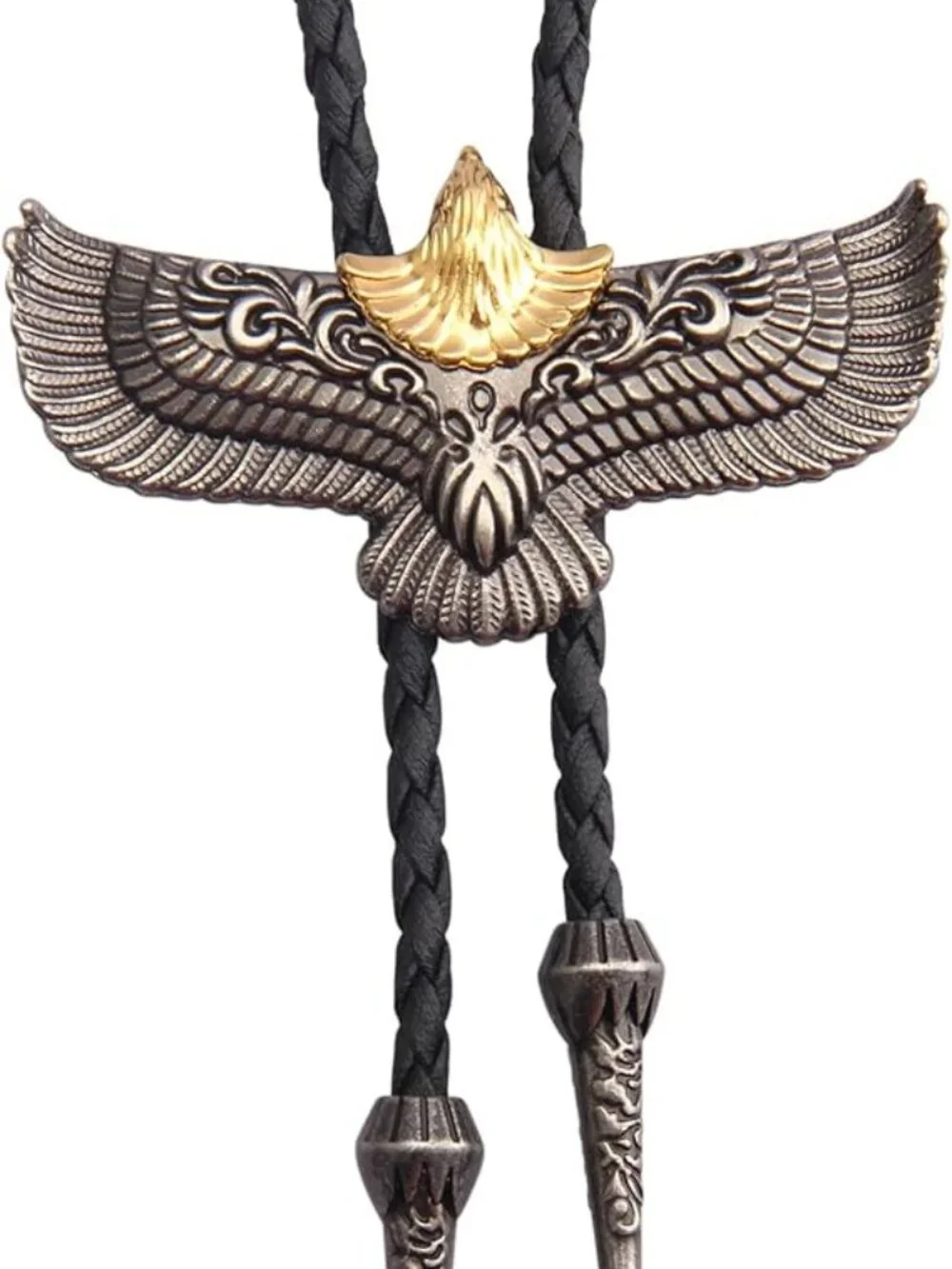 Bolo Tie Rodeo Cowboy Leather Necktie Western Flying Eagle NEW